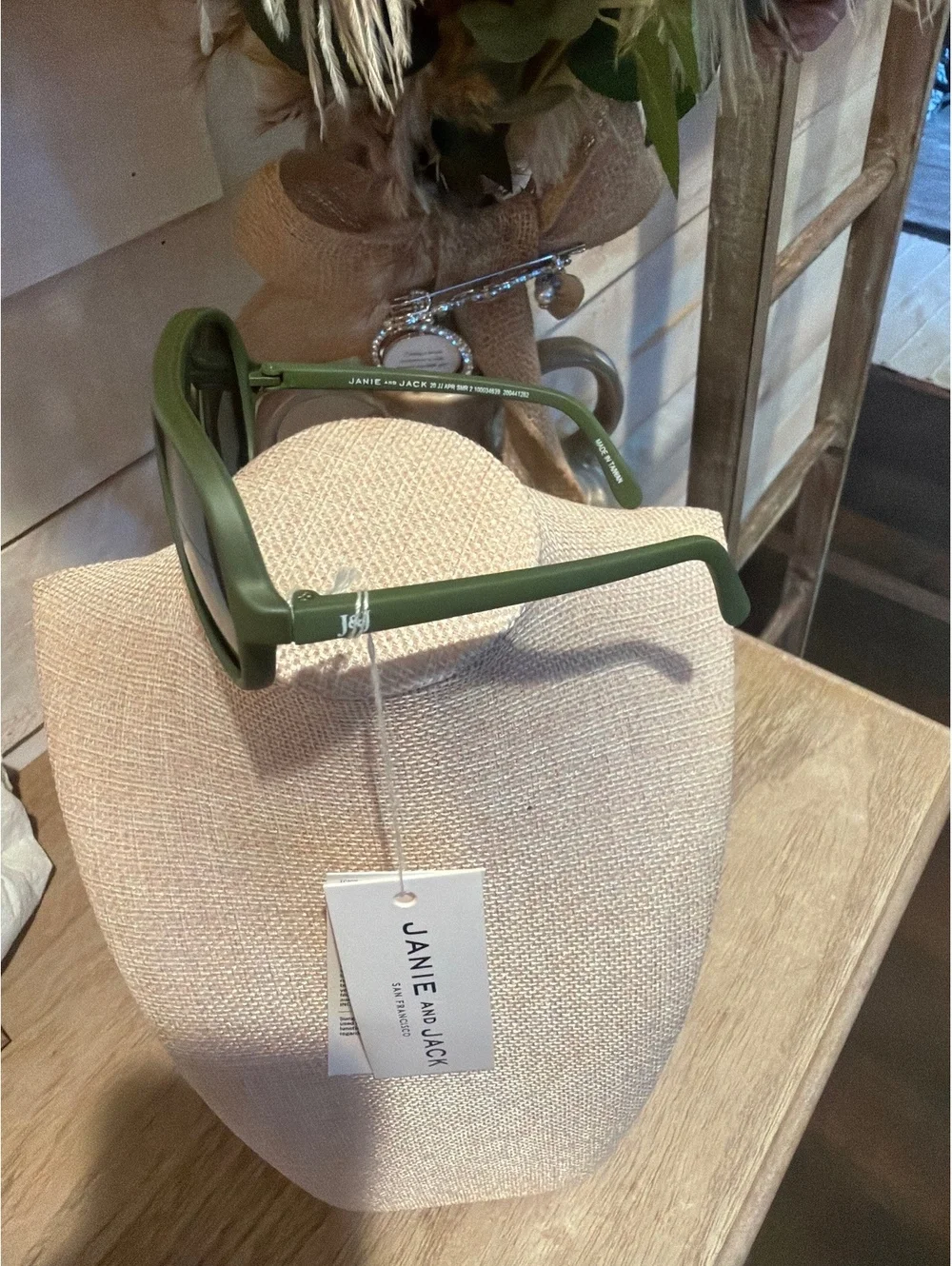 Janie and Jack Kids' Green Aviator Sunglasses with UV Protection